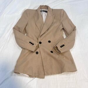 Zara Beige Linen Blazer
